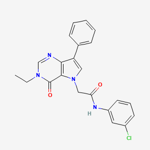 molecular formula C22H19ClN4O2 B2819678 N-(3-chlorophenyl)-2-{3-ethyl-4-oxo-7-phenyl-3H,4H,5H-pyrrolo[3,2-d]pyrimidin-5-yl}acetamide CAS No. 1251581-01-7