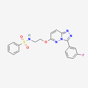 molecular formula C19H16FN5O3S B2819692 N-(2-((3-(3-fluorophenyl)-[1,2,4]triazolo[4,3-b]pyridazin-6-yl)oxy)ethyl)benzenesulfonamide CAS No. 1021112-15-1