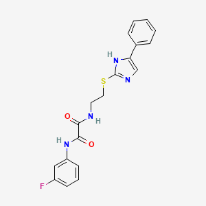 molecular formula C19H17FN4O2S B2819701 N1-(3-氟苯基)-N2-(2-((4-苯基-1H-咪唑-2-基)硫)乙基)草酰胺 CAS No. 897456-86-9