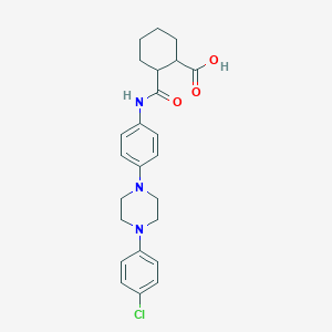 molecular formula C24H28ClN3O3 B281971 2-({4-[4-(4-Chlorophenyl)-1-piperazinyl]anilino}carbonyl)cyclohexanecarboxylic acid 