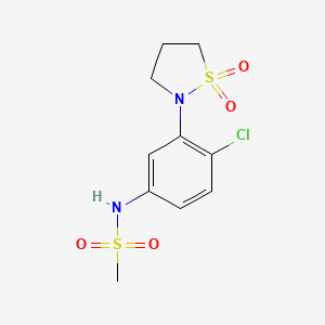 molecular formula C10H13ClN2O4S2 B2819718 N-(4-chloro-3-(1,1-dioxidoisothiazolidin-2-yl)phenyl)methanesulfonamide CAS No. 941932-20-3