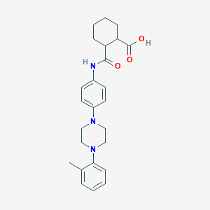 2-({4-[4-(2-Methylphenyl)-1-piperazinyl]anilino}carbonyl)cyclohexanecarboxylic acid