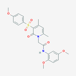 molecular formula C24H26N2O7S B2819725 N-(2,5-dimethoxyphenyl)-2-(3-((4-methoxyphenyl)sulfonyl)-4,6-dimethyl-2-oxopyridin-1(2H)-yl)acetamide CAS No. 946215-81-2