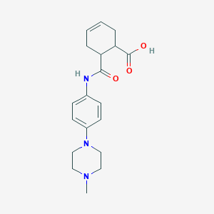 molecular formula C19H25N3O3 B281974 6-[[4-(4-Methylpiperazin-1-yl)phenyl]carbamoyl]cyclohex-3-ene-1-carboxylic acid 