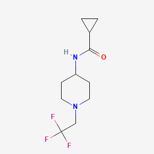 molecular formula C11H17F3N2O B2819749 N-[1-(2,2,2-trifluoroethyl)piperidin-4-yl]cyclopropanecarboxamide CAS No. 2097883-87-7