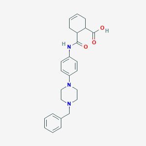 molecular formula C25H29N3O3 B281975 6-{[4-(4-Benzyl-1-piperazinyl)anilino]carbonyl}-3-cyclohexene-1-carboxylicacid 