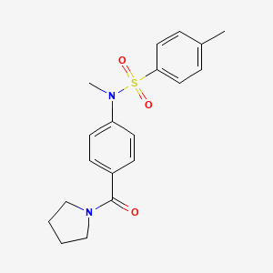 molecular formula C19H22N2O3S B2819751 N,4-二甲基-N-(4-(吡咯啉-1-基)羰基苯基)苯磺酰胺 CAS No. 693265-37-1