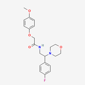 molecular formula C21H25FN2O4 B2819756 N-(2-(4-fluorophenyl)-2-morpholinoethyl)-2-(4-methoxyphenoxy)acetamide CAS No. 941896-78-2