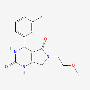 molecular formula C16H19N3O3 B2819760 6-(2-methoxyethyl)-4-(m-tolyl)-3,4,6,7-tetrahydro-1H-pyrrolo[3,4-d]pyrimidine-2,5-dione CAS No. 876865-28-0