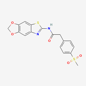 N-([1,3]dioxolo[4',5':4,5]benzo[1,2-d]thiazol-6-yl)-2-(4-(methylsulfonyl)phenyl)acetamide