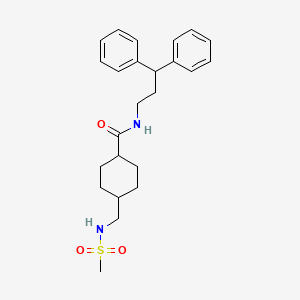 molecular formula C24H32N2O3S B2819779 N-(3,3-二苯基丙基)-4-(甲磺酰胺甲基)环己烷-1-甲酰胺 CAS No. 1203277-66-0
