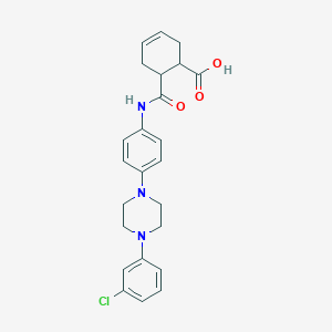 molecular formula C24H26ClN3O3 B281978 6-[[4-[4-(3-Chlorophenyl)piperazin-1-yl]phenyl]carbamoyl]cyclohex-3-ene-1-carboxylic acid 