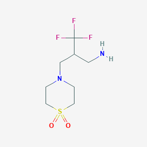 B2819780 4-[3-Amino-2-(trifluoromethyl)propyl]-1lambda6-thiomorpholine-1,1-dione CAS No. 1697949-22-6