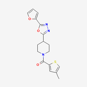 molecular formula C17H17N3O3S B2819782 (4-(5-(呋喃-2-基)-1,3,4-噁二唑-2-基)哌啪啶-1-基)(4-甲基硫吩-2-基)甲酮 CAS No. 1209418-24-5