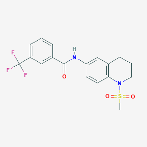 molecular formula C18H17F3N2O3S B2819786 N-(1-甲磺酰-3,4-二氢-2H-喹啉-6-基)-3-(三氟甲基)苯甲酰胺 CAS No. 899983-60-9
