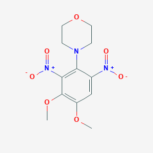 molecular formula C12H15N3O7 B2819788 4-(3,4-二甲氧基-2,6-二硝基苯基)吗啉 CAS No. 861211-06-5