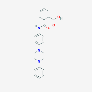 molecular formula C25H29N3O3 B281979 6-[[4-[4-(4-Methylphenyl)piperazin-1-yl]phenyl]carbamoyl]cyclohex-3-ene-1-carboxylic acid 