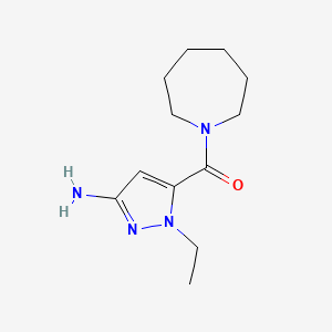 molecular formula C12H20N4O B2819790 5-(Azepan-1-ylcarbonyl)-1-ethyl-1H-pyrazol-3-amine CAS No. 1895787-59-3