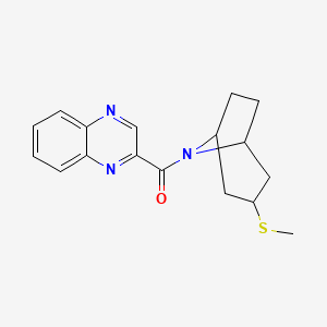 molecular formula C17H19N3OS B2819791 ((1R,5S)-3-(甲硫基)-8-氮杂双环[3.2.1]辛烷-8-基)(喹喋啉-2-基)甲酮 CAS No. 1788542-21-1