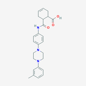 molecular formula C25H29N3O3 B281980 6-[[4-[4-(3-Methylphenyl)piperazin-1-yl]phenyl]carbamoyl]cyclohex-3-ene-1-carboxylic acid 