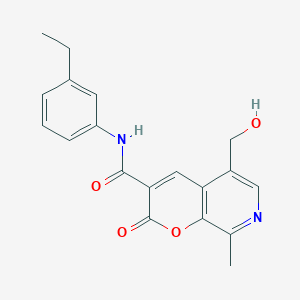 molecular formula C19H18N2O4 B2819800 N-(3-乙基苯基)-5-(羟甲基)-8-甲基-2-氧代吡喃[2,3-c]吡啶-3-甲酰胺 CAS No. 443117-40-6