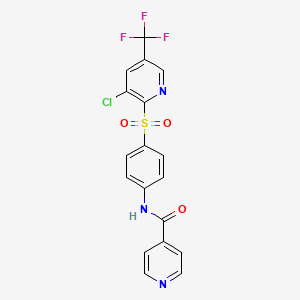 molecular formula C18H11ClF3N3O3S B2819802 N-(4-{[3-chloro-5-(trifluoromethyl)pyridin-2-yl]sulfonyl}phenyl)pyridine-4-carboxamide CAS No. 2060748-16-3