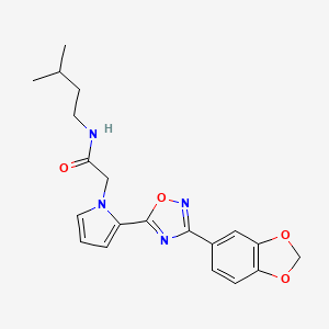 B2819808 2-{2-[3-(1,3-benzodioxol-5-yl)-1,2,4-oxadiazol-5-yl]-1H-pyrrol-1-yl}-N-(3-methylbutyl)acetamide CAS No. 1261008-92-7