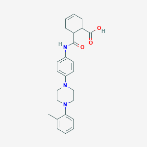 molecular formula C25H29N3O3 B281981 6-[[4-[4-(2-Methylphenyl)piperazin-1-yl]phenyl]carbamoyl]cyclohex-3-ene-1-carboxylic acid 