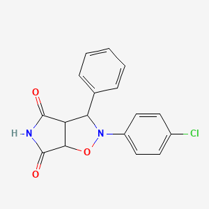 B2819817 2-(4-chlorophenyl)-3-phenyldihydro-2H-pyrrolo[3,4-d]isoxazole-4,6(5H,6aH)-dione CAS No. 1005117-43-0
