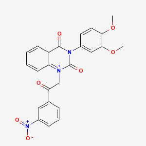 B2819818 3-(3,4-dimethoxyphenyl)-1-[2-(3-nitrophenyl)-2-oxoethyl]-4aH-quinazolin-1-ium-2,4-dione CAS No. 2097866-90-3