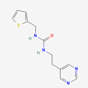 molecular formula C12H14N4OS B2819824 1-(2-(Pyrimidin-5-yl)ethyl)-3-(thiophen-2-ylmethyl)urea CAS No. 2034512-06-4