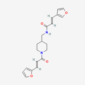 molecular formula C20H22N2O4 B2819829 (E)-N-((1-((E)-3-(furan-2-yl)acryloyl)piperidin-4-yl)methyl)-3-(furan-3-yl)acrylamide CAS No. 1798407-03-0