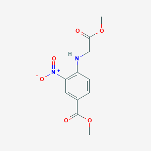 molecular formula C11H12N2O6 B2819839 Methyl 4-((2-methoxy-2-oxoethyl)amino)-3-nitrobenzoate CAS No. 698985-06-7