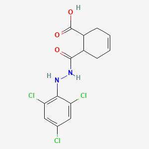 molecular formula C14H13Cl3N2O3 B2819842 6-{[2-(2,4,6-Trichlorophenyl)hydrazino]carbonyl}-3-cyclohexene-1-carboxylic acid CAS No. 478040-21-0