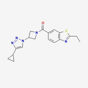 molecular formula C18H19N5OS B2819843 (3-(4-cyclopropyl-1H-1,2,3-triazol-1-yl)azetidin-1-yl)(2-ethylbenzo[d]thiazol-6-yl)methanone CAS No. 2097903-67-6