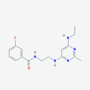 molecular formula C16H20FN5O B2819846 N-(2-((6-(ethylamino)-2-methylpyrimidin-4-yl)amino)ethyl)-3-fluorobenzamide CAS No. 1203369-89-4