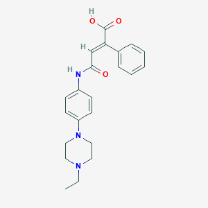 molecular formula C22H25N3O3 B281985 4-[4-(4-Ethyl-1-piperazinyl)anilino]-4-oxo-2-phenyl-2-butenoicacid 