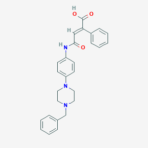 molecular formula C27H27N3O3 B281987 4-[4-(4-Benzyl-1-piperazinyl)anilino]-4-oxo-2-phenyl-2-butenoicacid 