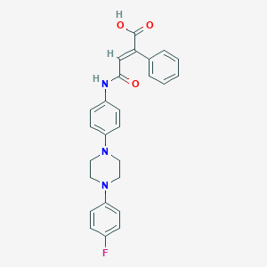 molecular formula C26H24FN3O3 B281988 4-{4-[4-(4-Fluorophenyl)-1-piperazinyl]anilino}-4-oxo-2-phenyl-2-butenoic acid 