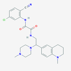 molecular formula C26H31ClN6O2 B2819884 N1-(5-chloro-2-cyanophenyl)-N2-(2-(1-methyl-1,2,3,4-tetrahydroquinolin-6-yl)-2-(4-methylpiperazin-1-yl)ethyl)oxalamide CAS No. 922121-06-0