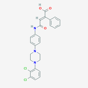 molecular formula C26H23Cl2N3O3 B281989 4-{4-[4-(2,3-Dichlorophenyl)-1-piperazinyl]anilino}-4-oxo-2-phenyl-2-butenoic acid 