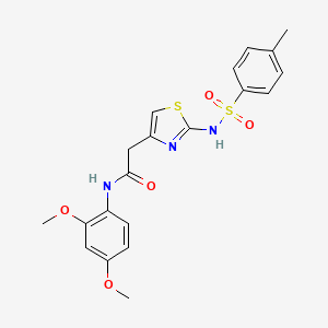 molecular formula C20H21N3O5S2 B2819892 N-(2,4-二甲氧基苯基)-2-(2-(4-甲基苯基磺酰胺基)噻唑-4-基)乙酰胺 CAS No. 922101-14-2