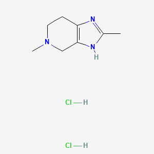 molecular formula C8H15Cl2N3 B2819897 2,5-二甲基-3,4,6,7-二氢咪唑并[4,5-c]吡啶;二氯化物 CAS No. 2567502-12-7