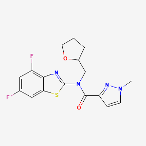 N-(4,6-difluorobenzo[d]thiazol-2-yl)-1-methyl-N-((tetrahydrofuran-2-yl)methyl)-1H-pyrazole-3-carboxamide