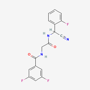 molecular formula C17H12F3N3O2 B2819902 N-[cyano(2-fluorophenyl)methyl]-2-[(3,5-difluorophenyl)formamido]acetamide CAS No. 1797114-53-4