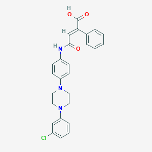 4-{4-[4-(3-Chlorophenyl)-1-piperazinyl]anilino}-4-oxo-2-phenyl-2-butenoic acid