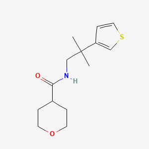 N-(2-methyl-2-(thiophen-3-yl)propyl)tetrahydro-2H-pyran-4-carboxamide