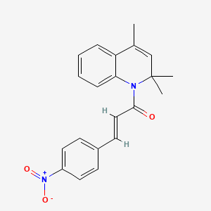 molecular formula C21H20N2O3 B2819913 2,2,4-三甲基-1-[3-(4-硝基苯基)丙烯酰]-1,2-二氢喹啉 CAS No. 332019-32-6