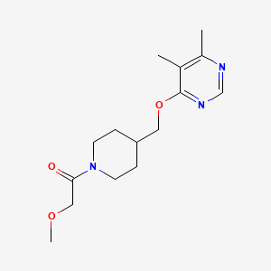 molecular formula C15H23N3O3 B2819914 1-(4-(((5,6-Dimethylpyrimidin-4-yl)oxy)methyl)piperidin-1-yl)-2-methoxyethan-1-one CAS No. 2320383-59-1
