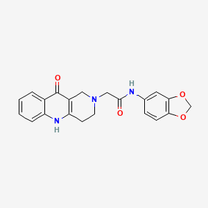 molecular formula C21H19N3O4 B2819932 N-(1,3-benzodioxol-5-yl)-2-(10-oxo-3,4,5,10-tetrahydrobenzo[b][1,6]naphthyridin-2(1H)-yl)acetamide CAS No. 1251580-92-3
